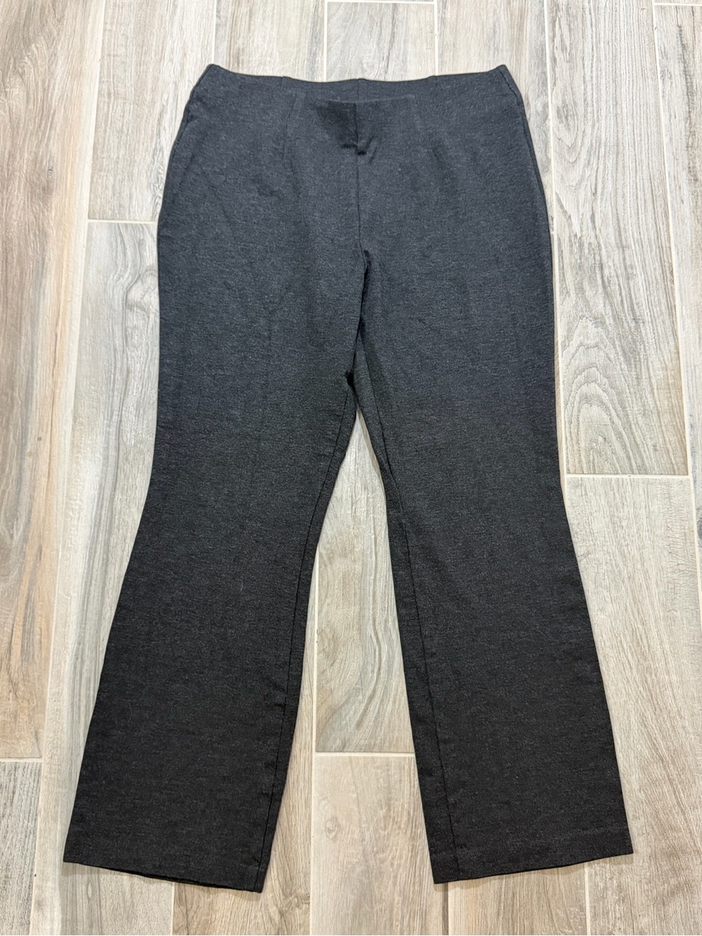 Investments Charcoal Gray Straight Leg Pull On Dress Pants Size Large Regular